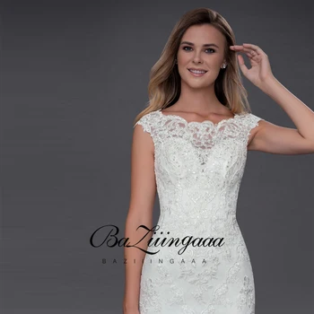 BAZIIINGAAA 2020 Nové Luxusní Svatební Šaty krajka korálkové svatební šaty plus velikost přijmout na míru