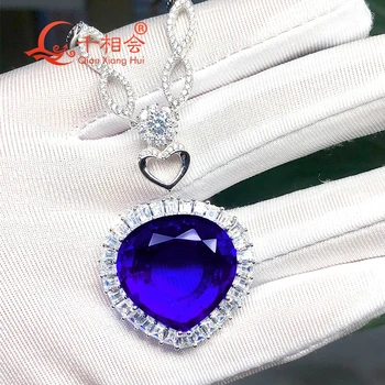 Módní luxusní Svatební Náhrdelník Šperky pro Ženy Modrý Krystal Náhrdelník Titanic Srdce Oceánu Lásky Navždy Přívěskem Náhrdelník
