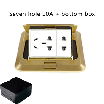 Pevné Měděné Zlato Panel Pop-Up Podlahová Zásuvka 10A S USB Nabíjecí Port, Přizpůsobitelné síťové Zásuvky Modul Kombinaci