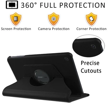 360 Rotační Tablet Pouzdro pro Samsung Galaxy Tab 10.1 2019/T515/T510/Tab p610/S6 Lite Držák Kůže Proti Poškrábání Pouzdro+ Stylus