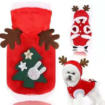 Srst Psa Psy Vánoční Oblečení Kostým Santa Claus Kostým Teplé Kočka Kabáty Vtipné Zimní Pet Pes, Rychlé Dodání