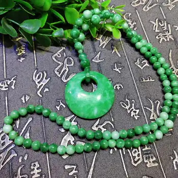 Přírodní Zelený Čínský Nefrit Smaragd Přívěsek Korálky Náhrdelník Módní Kouzlo Jadeite Šperky Vyřezávané Amulet, Dárky pro Ženy, Muže