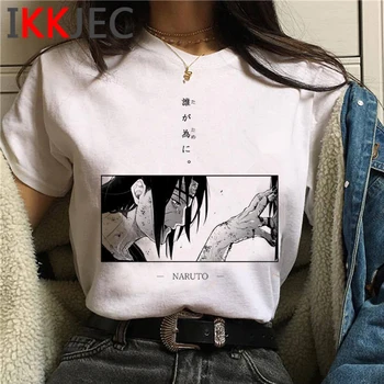 Streetwear Naruto Sasuke Letní tričko Ženy Harajuku Sharingan Anime Roztomilé Tričko Akatsuki Grafické Tričko Kawaii Top Tee Ženy