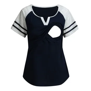 Těhotné Ženy Tshirt Tričko Těhotenské Krátký Rukáv Plus Velikost Kojící tričko Pro Kojení Camiseta Enfermera Kojící Topy
