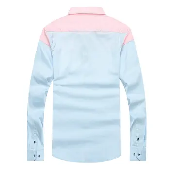 Pánské značky design bavlna Harmont Blaine ležérní patchwork dlouhý rukáv košile Mužské halenka košile camisa masculina homme muž topy