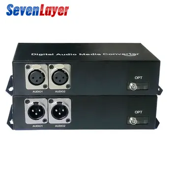2ch Vyvážené XLR audio vlákno optický Vysílač a Přijímač, vyvážený zvuk přes vlákno audio Digitální vlákno media converter