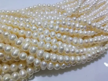 Sladkovodní pearl white blízkosti kolem 8-9mm kámen volné přírodě korálky pro výrobu šperků náhrdelník 14inch FPPJ velkoobchod