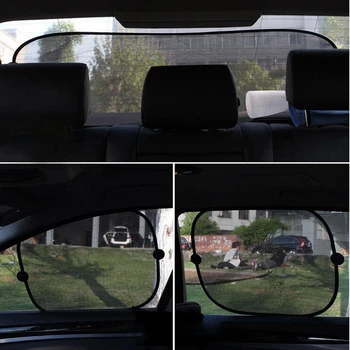 MotoLovee 5ks Auto Okna Sluneční Odstín Černé Síťoviny, Sluneční Clona Opony Car Styling Zahrnuje Automatické Okno s přísavkou Ochrana Okna