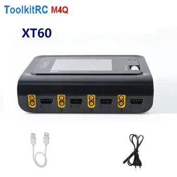 ToolkitRC M4Q 4x50W 5A AC 100W 4 Port DC Inteligentní Nabíječka XT60/XT30 Volitelné pro 1-4S Lipo Baterie - XT30 plug EU Plug