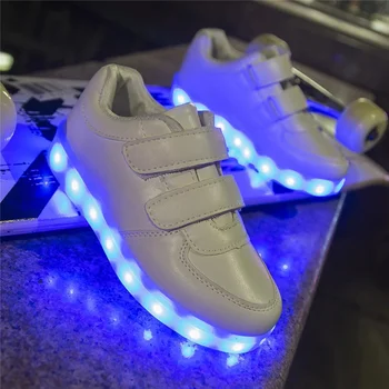 Módní 25-40 Led dětské Tenisky Děti boty USB Nabíjecí Osvětlené Světelný Tenisky Chlapci/Dívky, LED světla záře Děti Boty