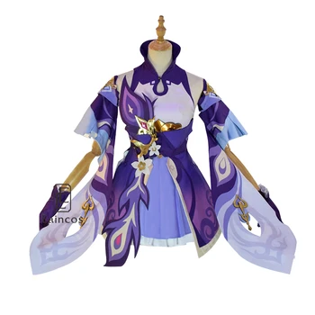 Hra Genshin Dopad Keqing Cosplay Kostým Paruky, Boty KEQING Šaty Anime Uniformy Ženy Halloween Oblečení