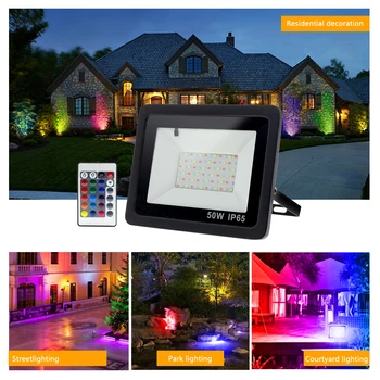 AC220V LED RGB Foldlight 10W 30W 50W 100W Reflektor Reflektor LED Flood Light Vodotěsný IP65 Venkovní Zahradní Osvětlení Krajiny