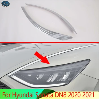 Pro Hyundai Sonata DN8 2020 2021 Auto Příslušenství, ABS Chrom Přední Hlavy Světla Světlomet Lampa Kryt Čalounění Formovací Rám