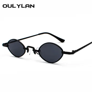 Ouylan Malé Oválné sluneční Brýle, Ženy Módní Značky Návrhář Vintage Metal Sluneční Brýle Muži Steampunk Brýle Zrcadlové Brýle UV400