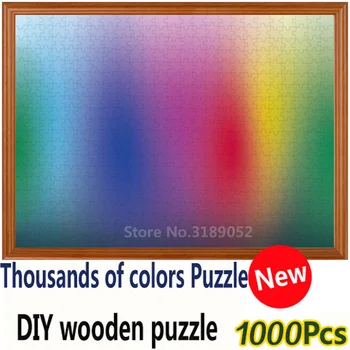 New 1000 kusů RGB Duha Puzzle Gradientu barevné kreativní puzzle dřevěné puzzle pro Dospělé Děti, DIY Vzdělávací Hračky