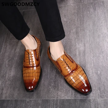 Oxford Oficiální Boty Pro Muže Z Černé Značkové Boty Muži Elegantní Hnědé Šaty Luxusní Pánské Boty Italské Sapato Zapato Hombre Formální