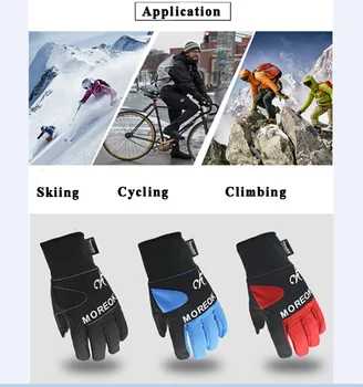 MOREOK Plné Prst Dotykový displej Teplé Zimní Rukavice pro Cyklistické Jízdy, pěší Turistika Běží Venkovní Sportovní Muži Ženy