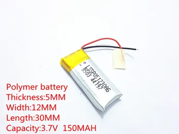 3.7 V 150mAh 501230 Lithium Polymer Li-Po Dobíjecí Baterie Pro DIY Mp3, GPS, sluchátka, headset