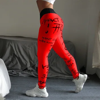 2019 Nové Ženy, Legíny Dopis Tištěné Yo-ga Kalhoty Hot Prodej Dámy Štíhlý Hip Fitness Kalhoty, Legíny Mujer Dámské Oblečení