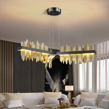 Nové moderní led světlo lustr pro obývací místnosti, kreativní design black závěsné svítidlo ložnice, jídelny, dekor svítidla