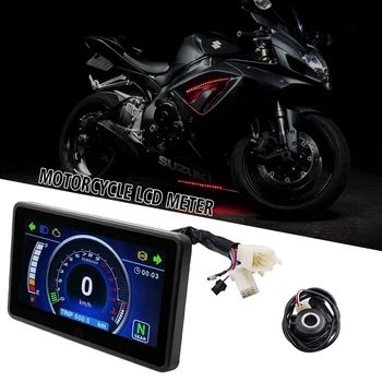 Univerzální Motocykl Plně Barevný LCD Displej Multi-Funkce Sdruženého Vyměnitelnou 12V Digitální Rychloměr Zobrazení Nástroje