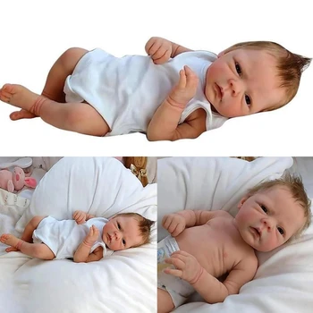 Reborn Panenky Baby 18inch Ručně Novorozence Doll Full Silikonové Tělo Panenky Realistické Živé Batole, Děti, Děti, Hračky, Dárky pro Věk