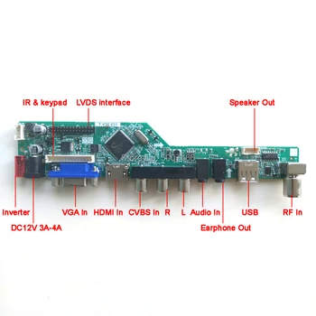 Pro M201EW02 VB VC VF LVDS 4CCFL 30Pin klávesnice+Dálkové+Střídač T. V56 řídit karta deska LCD panel monitor VGA, USB, AV DIY kit