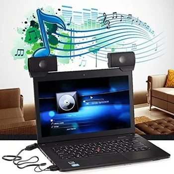 Klip na USB Reproduktor pro Notebook Laptop PC Desktop Tablet Drátový Stereo Reproduktor Line Regulátor Soundbar