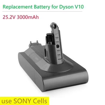 Náhradní Baterie pro Dyson V10 Skutečný 3000mAh 25,2 V Vysoce Kvalitní Li-ion Dobíjecí Baterie Vakuové V10