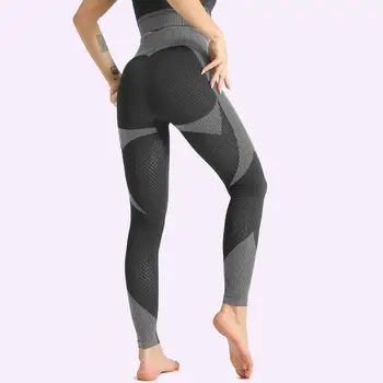 Fitness jóga kalhoty s vysokým pasem legíny dámské push-up, bezešvé legíny gym fitness komprese boky vytáhnout běží punčocháče