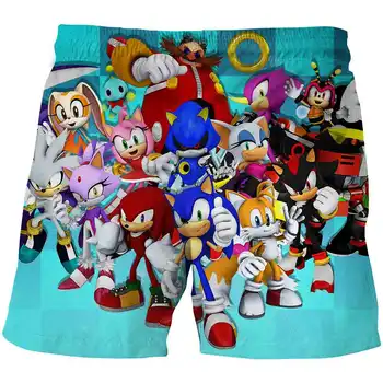 Chlapci Dívky Sonic the Hedgehog Dítě Krátké Kalhoty Ležérní Kalhoty polyester a kreslených Kalhoty Hot prodej Letní karikatura sonic Kraťasy