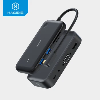 Hagibis Wireless Display Vysílač s USB-C Hub Ultra Nízká Latence Obchodní HDMI-kompatibilní Dongle 4K pro iOS, Android Netflix