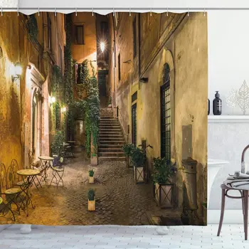 Starý Dvůr, Itálie Kavárna Židle Městě Historické Domy v Ulici Koupelna Dekor Oranžová Hnědá