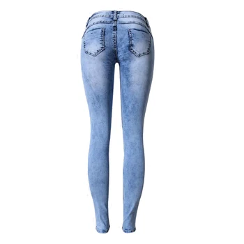 Otvory Tkanina Dámské Roztrhané Džíny Pro Ženy 2020 Žena Skinny Kalhoty Slim Kalhoty Pro Ženy Pružnost Nízká Pasu Grils Díra Džíny