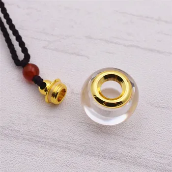Měděné postříbřené zlaté K9 crystal láhev Přívěskem Náhrdelník kabel lze otevírat šroubovací uzávěr Válce míč přívěsek náhrdelník