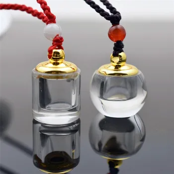 Měděné postříbřené zlaté K9 crystal láhev Přívěskem Náhrdelník kabel lze otevírat šroubovací uzávěr Válce míč přívěsek náhrdelník