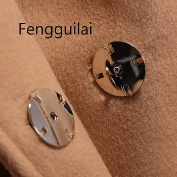 FENGGUILAI 2019 Nové Módní Černé Béžové Krátký Kabát Ženy Krátký Vlněný Kabát Pás Bunda Zimní Jarní Podzimní Kabát