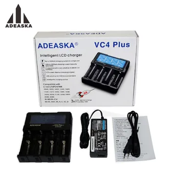 ADEASKA VC4 PLUS C4 VC4 LCD Inteligentní Nabíječka pro Li-ion/IMR/INR/ICR/LiFePO4 18650 26650 14500 AA 3.7 1.2 V, 1.5 V Baterie D4