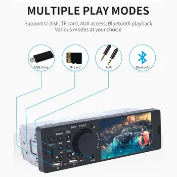Bluetooth MP5 Auto Multimediální Přehrávač, Dotykový Displej, Stereo FM Rádio Auto Digitální 1Din Auto Multimediální Přehrávač, Zadní Pohled Kamery
