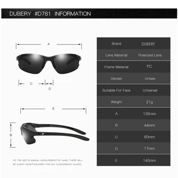 DUBERY 2020 Sportovní Styl Polarizované sluneční Brýle Muži Maskovací Rám Rybaření Brýle Pánské Venkovní UV400 Ochranu Brýle