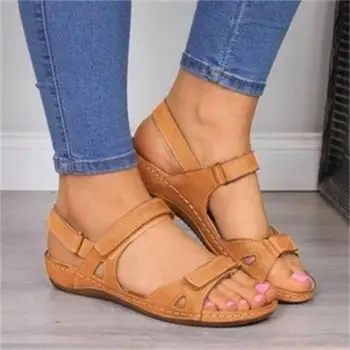Ženy Ploché Sandály Open Toe Non-slip Boty žena Příležitostné plus velikosti boty na Platformě Dámy Gladiator Sandály