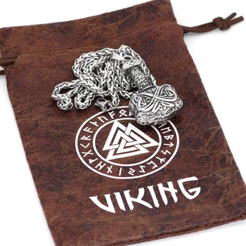 Viking 316L Nerezové oceli Thor Mjolnir Hammer Amulet Přívěsek Náhrdelník