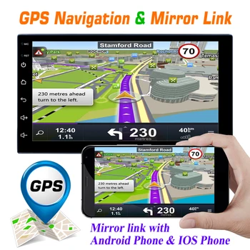 1 DIN Nastavitelný Auto Stereo Rádio Android 9.1 7 Palcové dotykové Obrazovce FM Quad-Core GPS Navigace, MP5 Přehrávač