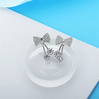2020 Nový Módní Luk Crystal Náušnice Pro Ženy Módní Šperky Lady 925 Stříbrné Náušnice, Holka, Piercing Doplňky Módní Náušnice