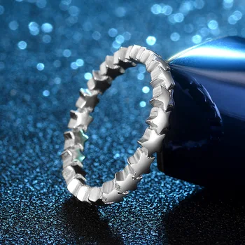 2020 HOT PRODEJ Stříbrná Barva Hvězdičkový Zásnubní Prsteny pro Ženy, Svatební Móda Romonatic Prst Prsten Svatební Šperky pro Party