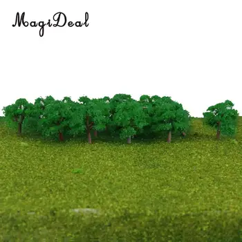 MagiDeal 75Pcs/Lot Měřítku 1/300 Zelené Stromy Model pro Vlak Street Park Wargame Diorama Scenérie Zahradě Rozvržení Scény Hračka