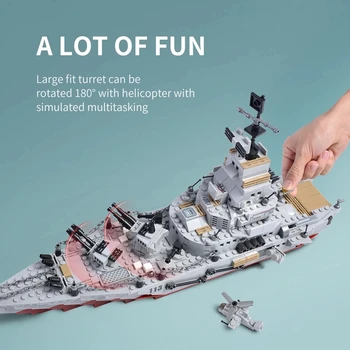 1000KS Stavební Bloky 2. světové války Válečná loď Puzzle Kompletace Hraček Pro Děti, Stavebnice logoINGlys Bitevní loď, Vojenská Loď, Letadlo, Auto Sada