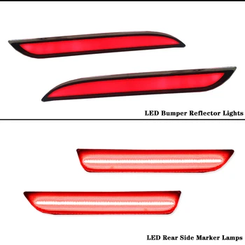 IJDM Pro-2017 Ford Mustang Červená LED Zadní Boční Obrysová Světla A Nárazník Reflektor Světlomet koncové/Brzdové Světla, Zadní Mlhová světla 12V
