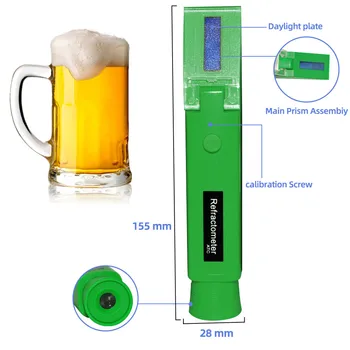 Ruční 0-80% Alkoholu Refraktometr Lihoměrů Alkohol Alkohol Detektor alkoholu Obsahu Tester ATC Vína Nástroj Změřit 30%OFF