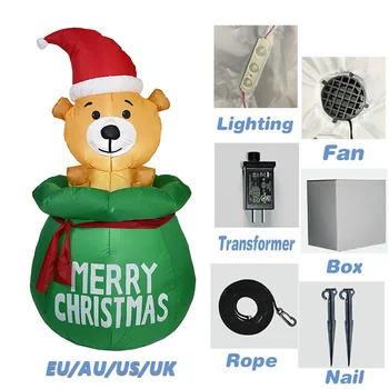 Vánoční Nafukovací Pes LED Světlo Nádvoří Světelný Štěně Plynu Model Vánoční Ozdoby Pro Domácí, Venkovní, Strana, Vánoční Výzdoba